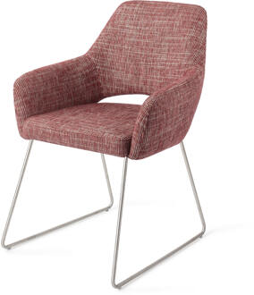 Eetkamerstoel 'Yanai' Slide Steel, kleur Berry Bars