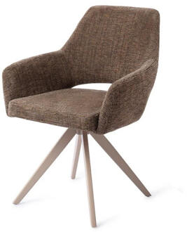 Eetkamerstoel 'Yanai' Turn Beige, kleur Checked Chestnut