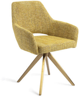 Eetkamerstoel 'Yanai' Turn Gold, kleur Lemon Lines