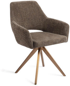 Eetkamerstoel 'Yanai' Turn Rose, kleur Checked Chestnut