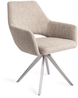 Eetkamerstoel 'Yanai' Turn Steel, Draaibaar, kleur Biscuit Beach