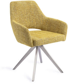 Eetkamerstoel 'Yanai' Turn Steel, kleur Lemon Lines