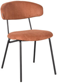 Eetkamerstoel Zack - Rust Ribcord - Zwart Metaal Bruin