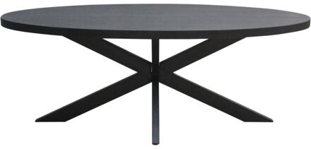 Eetkamertafel Kala Oval Spider 180 cm - Mangohout / Gecoat Staal Zwart