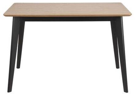 Eetkamertafel Roxy - eiken/zwart - 76x120x80 cm - Leen Bakker Bruin - 76 x 80 x 120