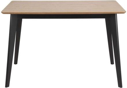 Eetkamertafel Roxy - Eiken/zwart - 76x120x80 Cm - MDF - Bruin