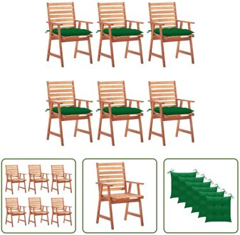 Eetstoelenset - Tuin en terras - 56x62x92 cm - Groen kussen