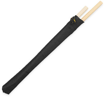 Eetstokjes gemaakt van bamboe in zwart stoffen zakje 2x stuks