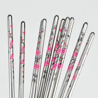 Eetstokjes Roestvrij Staal Bloem Patroon Keuken Eetstokjes