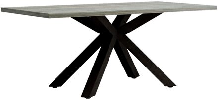 Eettafel Baxter spin poot centraal 180x90 cm grijs eiken met antraciet Zwart,Bruin,Eiken,Grijs,Grijs eiken