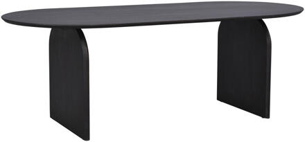 Eettafel Bella - Mokka - 75x220x100 Cm - Mangohout - Zwart