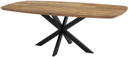 Eettafel 'Evo' Deens ovaal, Teakhout, 220 x 110cm - 220 x 110 cm