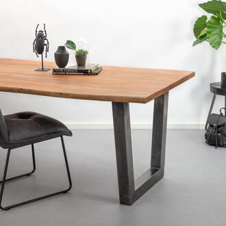 Eettafel 'Farron' boomstam, 300 x 100cm, kleur naturel massief Acacia naturel (15) - 300 x 100 cm