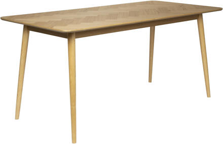 Eettafel 'Hany' Eikenhout Visgraat, 180 x 90cm, kleur Naturel - 180 x 90 cm