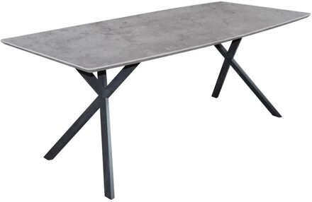Eettafel Hindel 160 cm breed grijs beton Zwart,Grijs,Beton grijs,Grijs beton