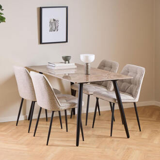 Eettafel 'Ib' Keramiek, 140 x 80cm, kleur Bruin - 140 x 80 cm