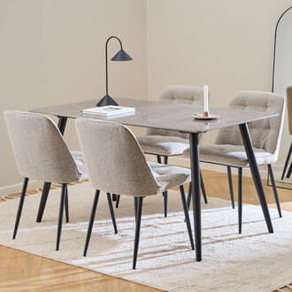 Eettafel 'Ib' Keramiek, 140 x 80cm, kleur Grijs