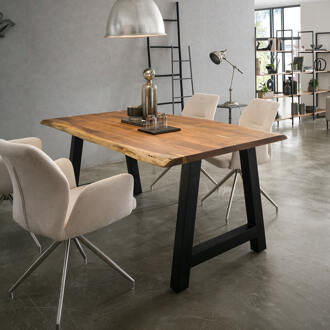 Eettafel 'Karri' Met A-poot, Acaciahout, 220 x 110cm