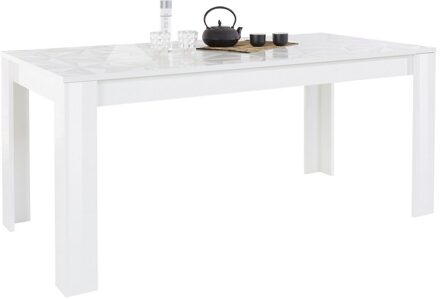 Eettafel Kristal 180 cm breed in hoogglans wit Wit,Hoogglans wit