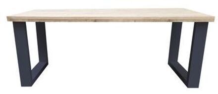 Eettafel New England - Industrial Wood - Hout - 200/90 cm - 200/90 cm Antraciet - Eettafels Bruin