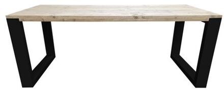 Eettafel New Orleans - Industrial - wood - 160/90 cm - 160/90 cm Zwart - Eettafels Bruin
