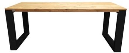 Eettafel New Orleans Roasted wood - 160/90 cm - 160/90 cm Zwart - Eettafels Bruin