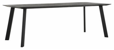 Eettafel 'Shape' Teakhout, 225 x 100cm, kleur Zwart