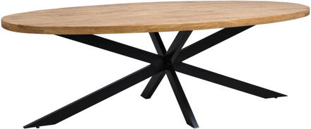Eettafel Travis Ovaal - 78x200x100 Cm - Mangohout - Bruin