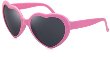 Effecten Bril Liefde Hartvormige Super Licht Vrouwen Mode Anti-Blauwe Glazen Nachts Veranderen Om Hartvorm Speciale zonnebril roze