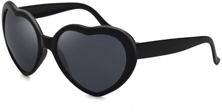 Effecten Bril Liefde Hartvormige Super Licht Vrouwen Mode Anti-Blauwe Glazen Nachts Veranderen Om Hartvorm Speciale zonnebril zwart