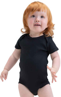 Effen babybody Zwart - 80