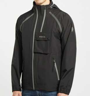 effen dubbel zwart waterdicht trainingsjack - maat