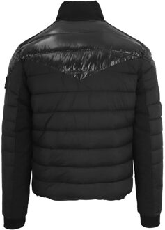 Effen Gequilt Zwarte Jas