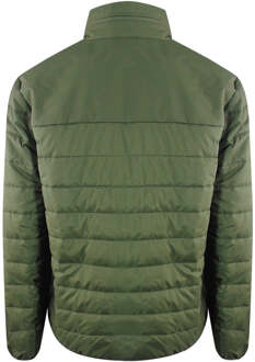 effen gewatteerde groene jas - L