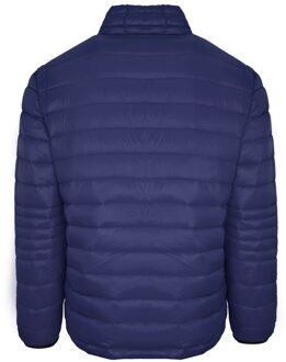 Effen Gewatteerde Marineblauwe Jas - 3XL