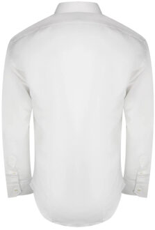 Effen herenoverhemd met lange mouwen (Wit) - XS