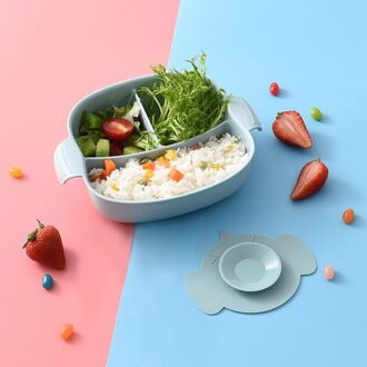 Effen Kleur Babyvoeding Dining Kom Met Stro Lunch Lepel Vork Set Baby Leren Eten Servies Stuff Kids Gerechten plaat blauw bowl met straw