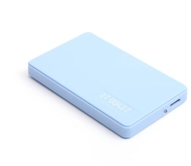 Effen Kleur Draagbare Hdd Case 2.5 Inch Usb 3.0 5Gbps Sata Ssd Behuizing Hard Disk Case Meisje Hdd Box adapter Voor Laptop Blauw