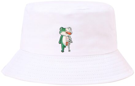 Effen Kleur Emmer Hoed Mannen Vrouwen Mode Femme Caps Zomer Kikker Borduurwerk Zon Vissen Visser Hoed Hip Hop Cap Zon hoeden WH