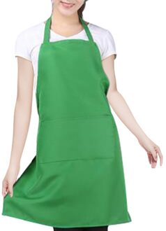 Effen Kleur Koken Bib Schort Craft Restaurant Commerciële Keuken Chef Schort Pocket geel