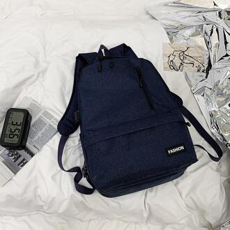Effen Kleur Mannen Rugzak Reizen Rugzak Student Schooltassen Voor Tiener Jongens Kids Boek Tas Mochila Escolar Schooltas blauw