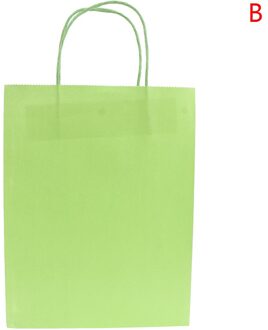Effen Kleur Paper Party Bags Kraft Tas Met Handgrepen Recyclebaar Tas GN