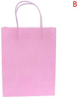 Effen Kleur Paper Party Bags Kraft Tas Met Handgrepen Recyclebaar Tas paars