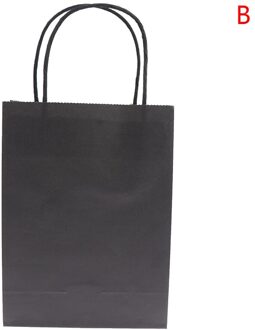 Effen Kleur Paper Party Bags Kraft Tas Met Handgrepen Recyclebaar Tas zwart