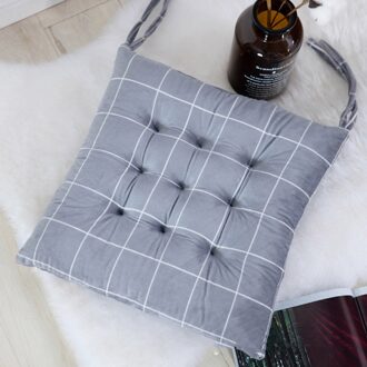 Effen Kleur Plaid Kussen Stoelkussens 40X40 Cm Met Polyester, richs Vierkante Zachte Zitkussens Met Dikke Подушка # G grijs