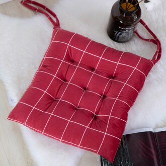 Effen Kleur Plaid Kussen Stoelkussens 40X40 Cm Met Polyester, richs Vierkante Zachte Zitkussens Met Dikke Подушка # G rood