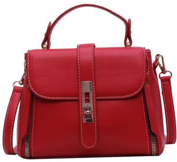 Effen Kleur Pu Lederen Crossbody Tassen Voor Vrouwen Zomer Mode Eenvoudige Dame Schouder Handtassen En Portemonnees Vrouwelijke Mini Tote Rood