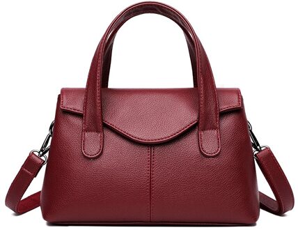 Effen Kleur Pu Lederen Schoudertassen Voor Vrouwen Eenvoud Crossbody Tas Dames Handtassen Sac A Main rood