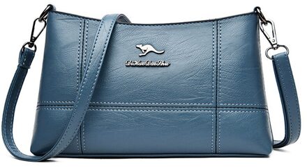 Effen Kleur Pu Leer Mode Schoudertas Voor Vrouwen Crossbody Luxe Handtassen Dames Sac A Main licht blauw