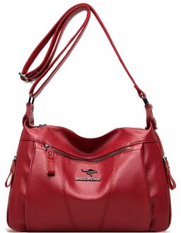 Effen Kleur Pu Leer Mode Schoudertassen Voor Vrouwen Dames Casual Grote Capaciteit Crossbody Sac Epaule Fuchsia
